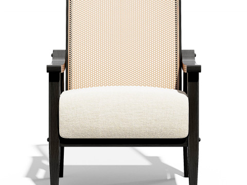 Lifestorey Serena Cane and Solid Wood Accent Chair Modelo 3D