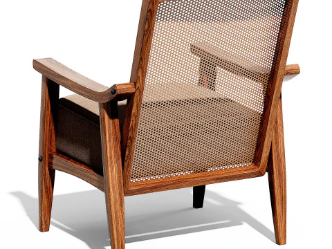 Cadeira Lifestorey Serena em cana e madeira maci&ccedil;a Modelo 3D