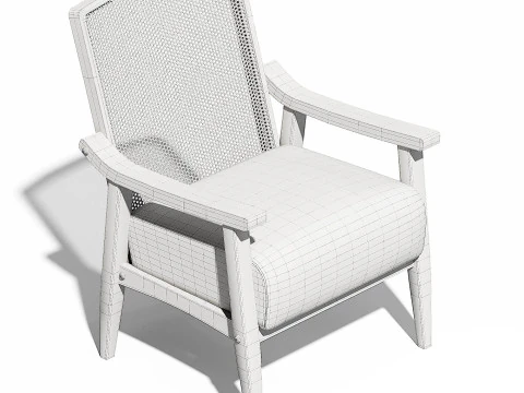 Cadeira Lifestorey Serena em cana e madeira maci&ccedil;a Modelo 3D