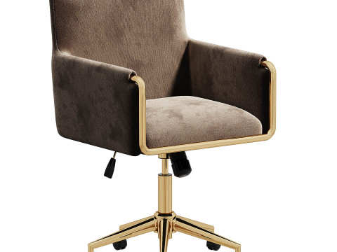 Chaise de bureau baignoire en velours vison - Sonny SNN002 3D 모델