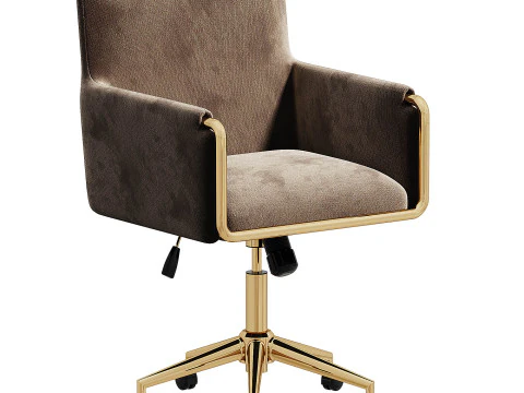 Chaise de bureau baignoire en velours vison - Sonny SNN002 3D Model