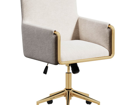 Chaise de bureau baignoire en velours vison - Sonny SNN002 3D 모델