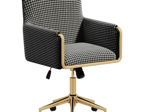 Chaise de bureau baignoire en velours vison - Sonny SNN002 3D 모델