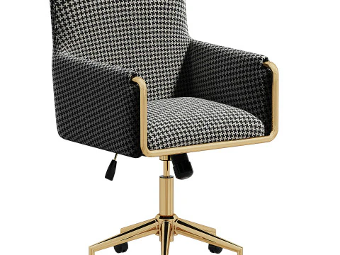 Chaise de bureau baignoire en velours vison - Sonny SNN002 3D Model