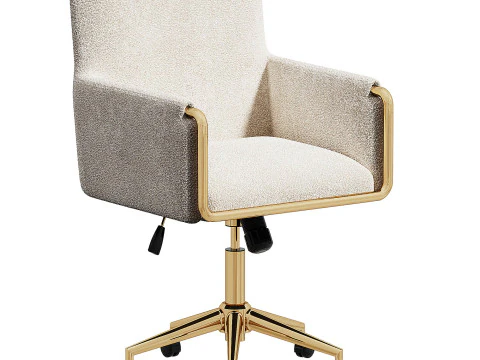 Chaise de bureau baignoire en velours vison - Sonny SNN002 3D Model