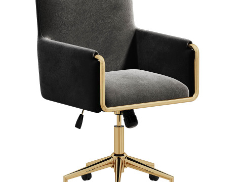 Chaise de bureau baignoire en velours vison - Sonny SNN002 3D 모델