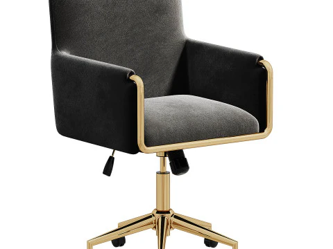 Chaise de bureau baignoire en velours vison - Sonny SNN002 3D Model