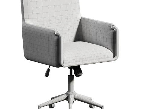 Chaise de bureau baignoire en velours vison - Sonny SNN002 3D Model