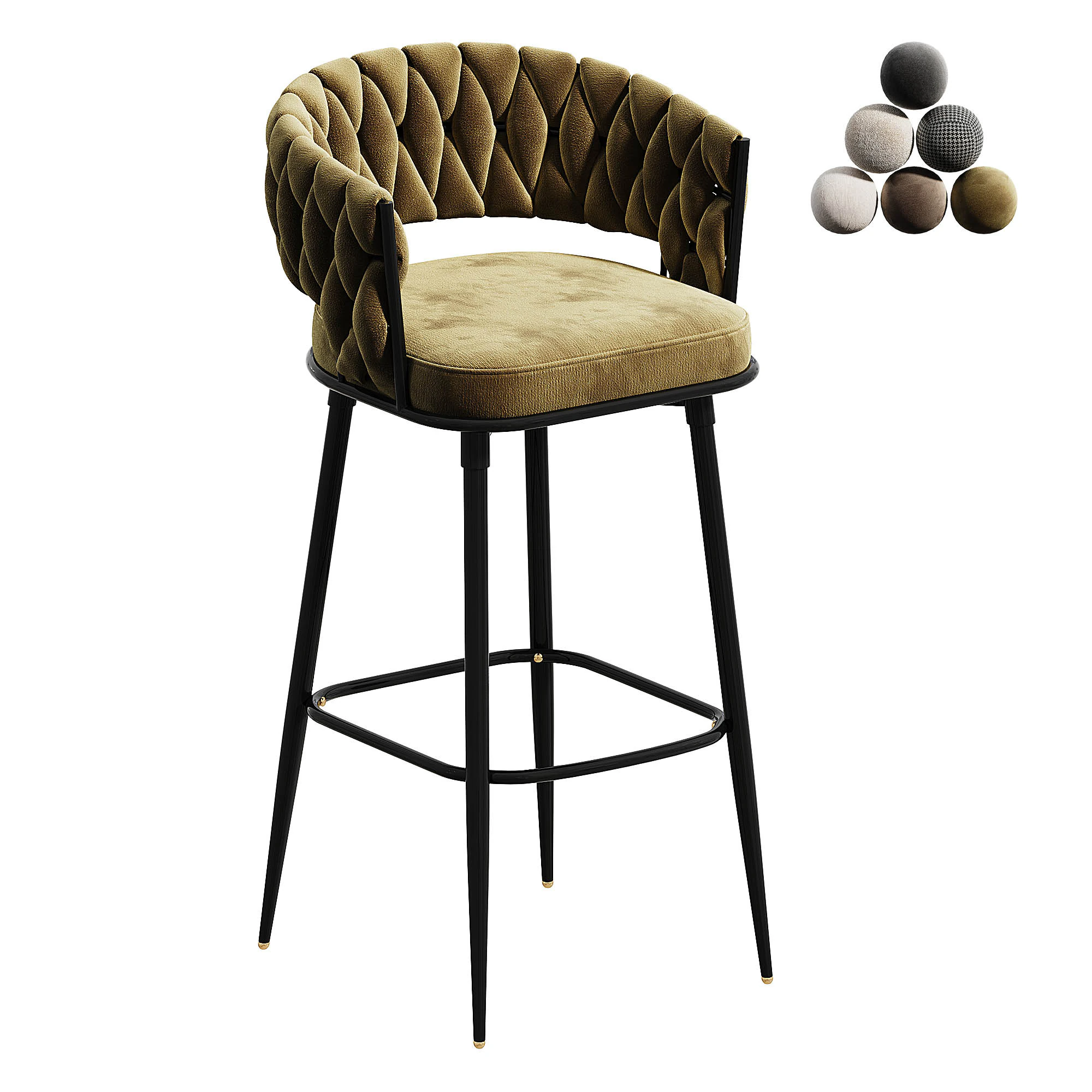 BFZ Counter Height Bar Stool 3D Model .c4d .max .obj .3ds .fbx .stl .blend 