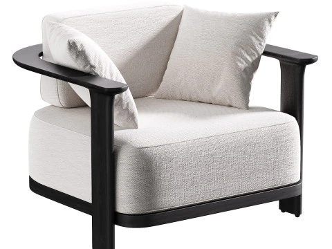 Aluminiowy fotel wypoczynkowy Dune Model 3D