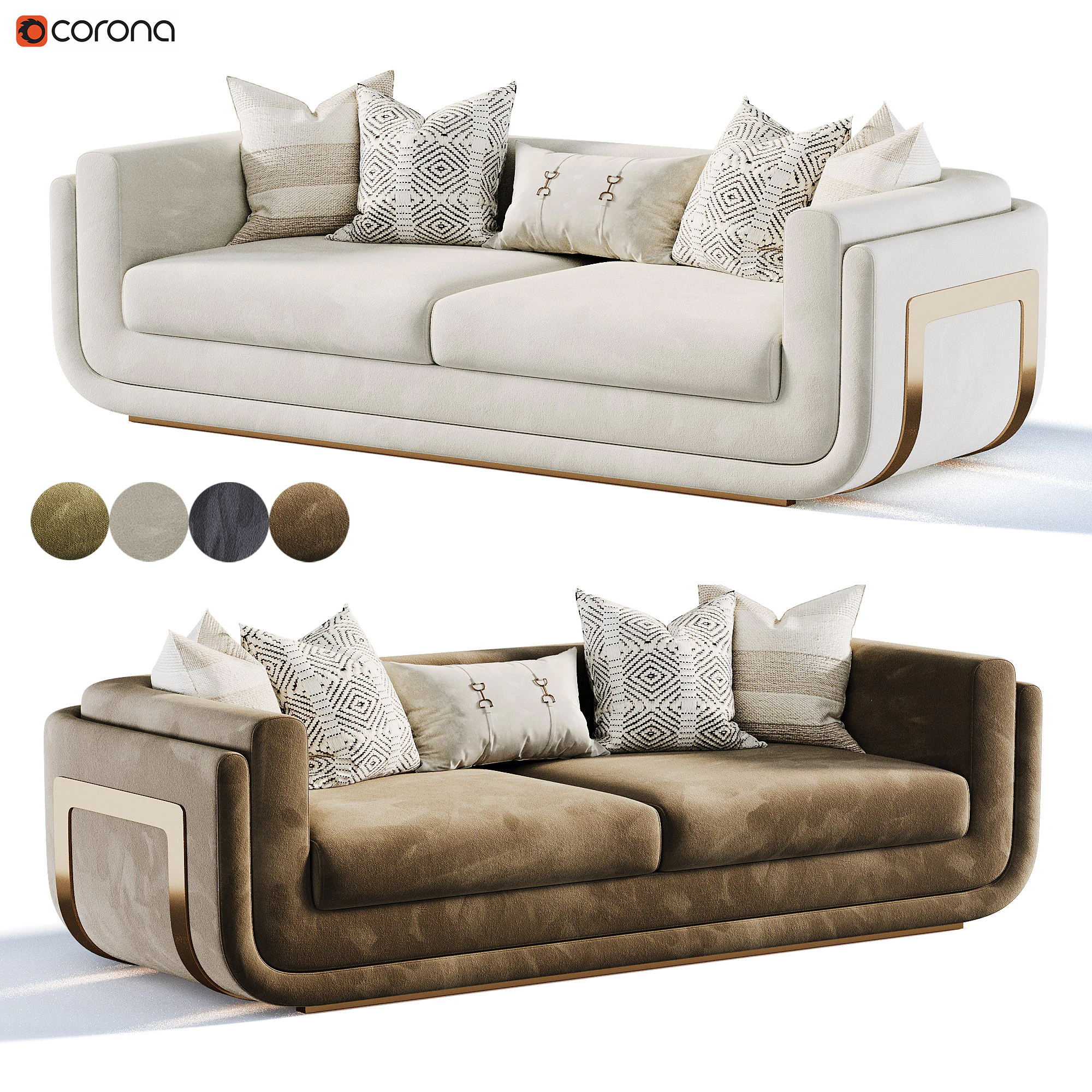 Santorini sofa 3D Model .c4d .max .obj .3ds .fbx .stl .blend 