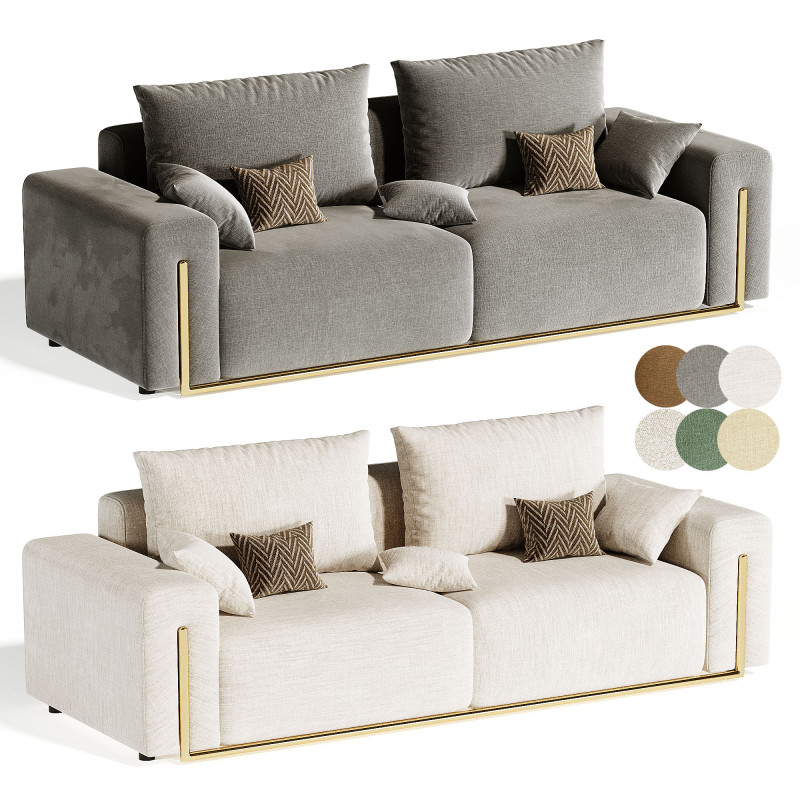Velvet Sofa Loveseat 3D 模型 .c4d .max .obj .3ds .fbx .stl .blend 