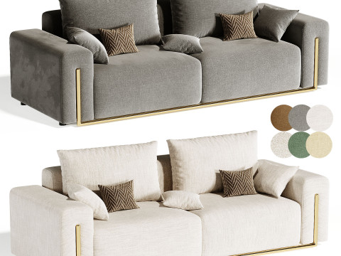 Velvet Sofa Loveseat Modello 3D