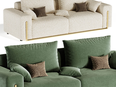 Velvet Sofa Loveseat 3D 模型
