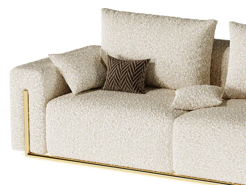 Velvet Sofa Loveseat 3D Model