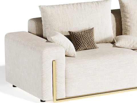 Velvet Sofa Loveseat 3D Model
