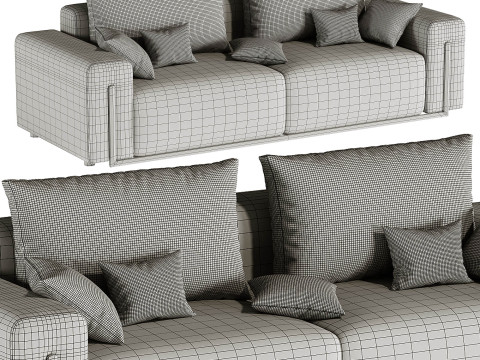 Velvet Sofa Loveseat 3D 模型