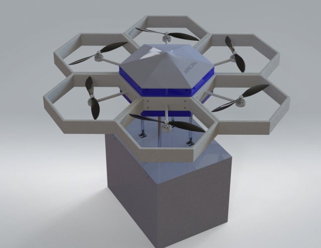 Hexacopter 3D Model .c4d .max .obj .3ds .fbx .stl .blend 