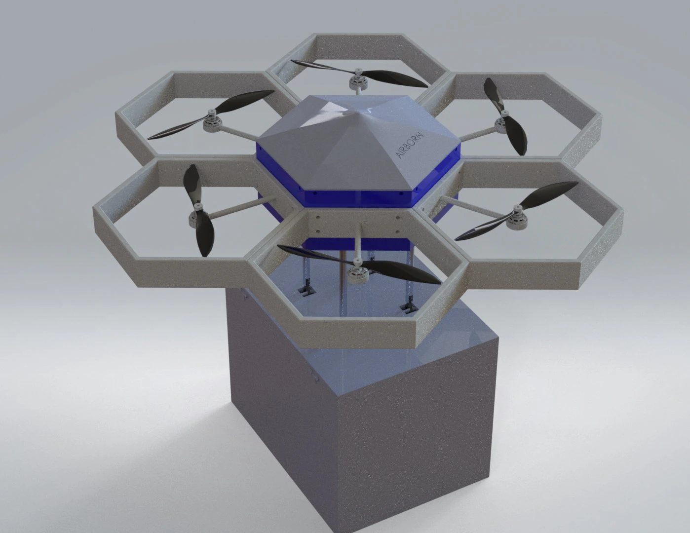 Hexacopter 3D Model .c4d .max .obj .3ds .fbx .stl .blend 