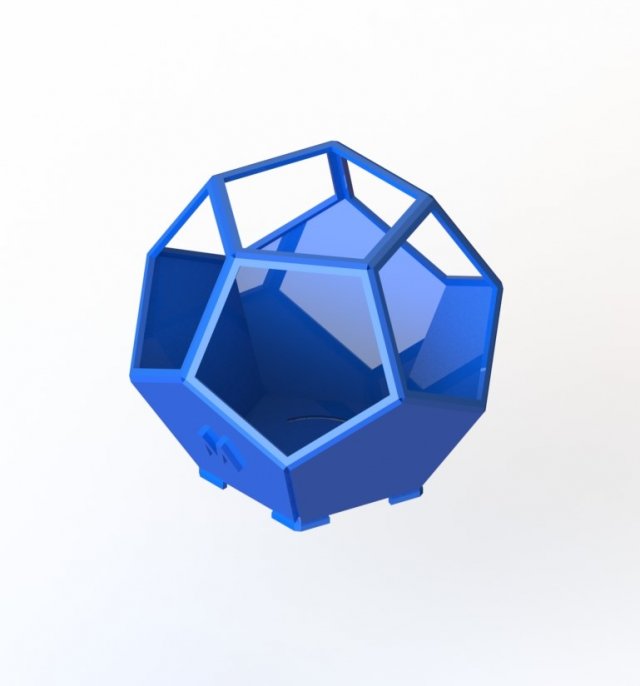 Dodecahedron shaped pot 3Dプリントモデル .c4d .max .obj .3ds .fbx .stl .blend