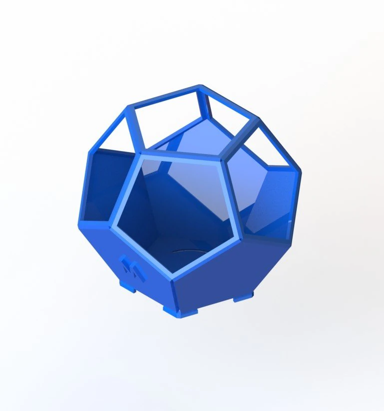 Dodecahedron shaped pot 3D Print Model .c4d .max .obj .3ds .fbx .stl .blend