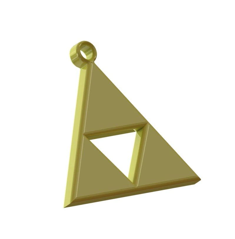 Triforce Keychain 3D Print Model .c4d .max .obj .3ds .fbx .stl .blend 
