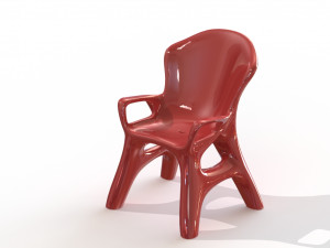 Organic Chair Red Modelo 3D