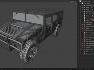 Hummer H1 SUV 3D 模型