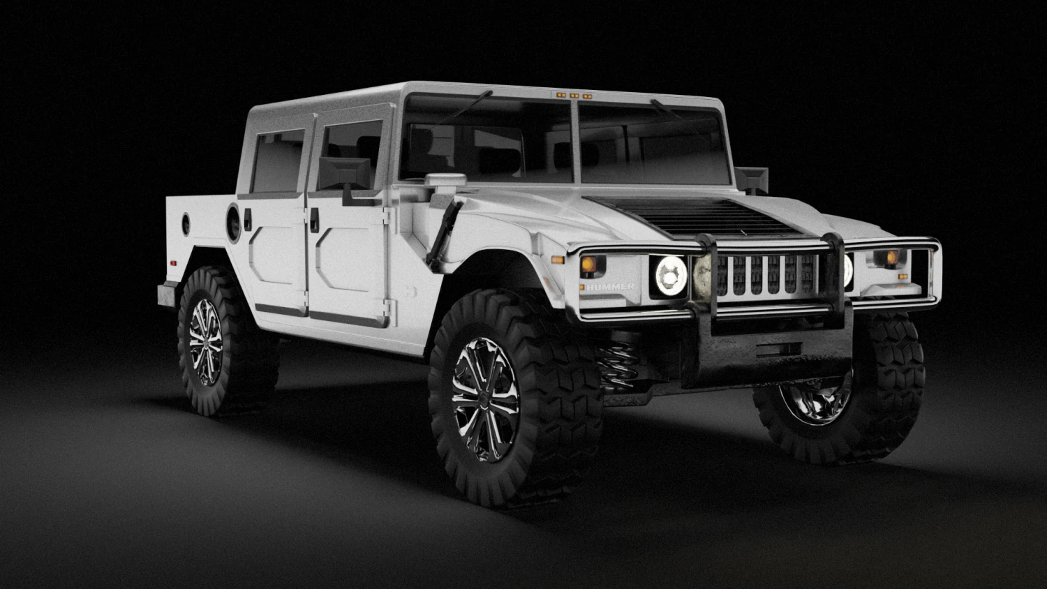 Hummer H1 Pickup 3D Model .c4d .max .obj .3ds .fbx .stl .blend