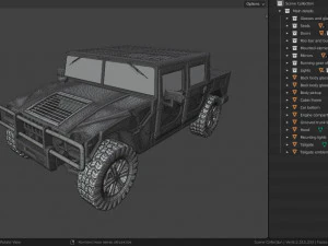 Hummer H1 Pickup 3D Model
