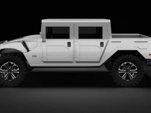 Hummer H1 Pickup 3D Model