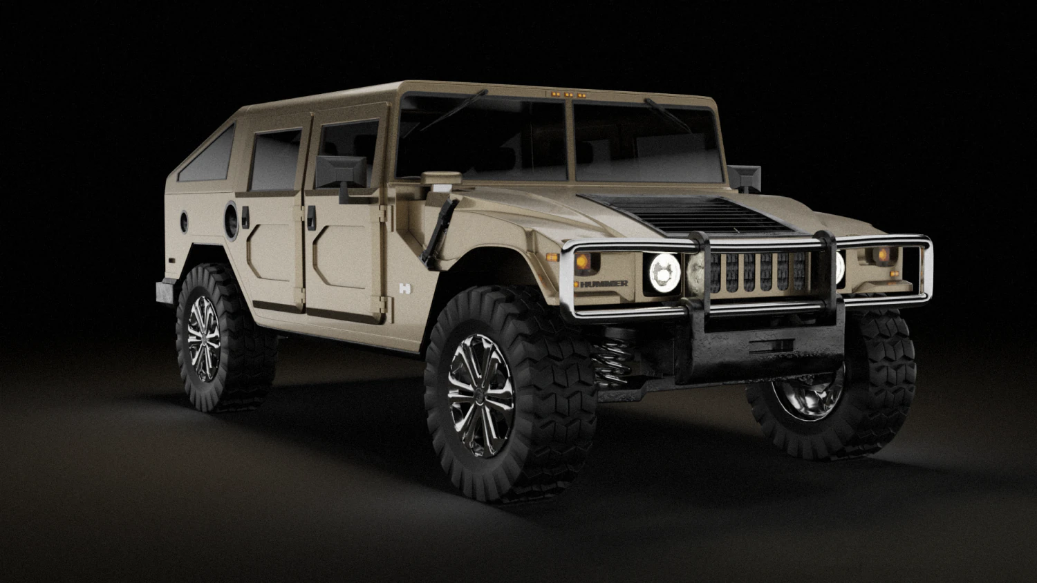 Hummer H1 HUMVEE 3D Model .c4d .max .obj .3ds .fbx .stl .blend