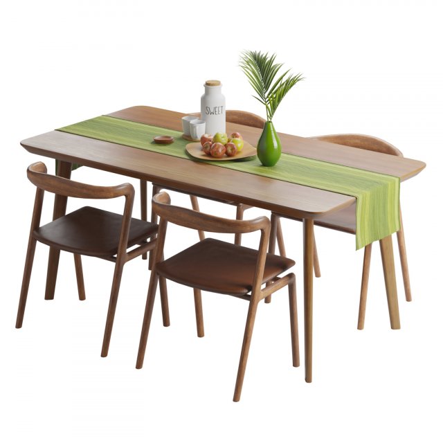 Otto Dining Table Model 3D .c4d .max .obj .3ds .fbx .stl .blend 