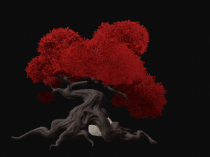 Stylized Lava Fantasy tree asset PBR low-poly game-ready 3D Model