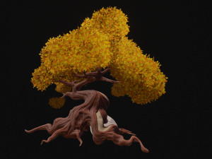 Stylized Lava Fantasy tree asset PBR low-poly game-ready 3D Model