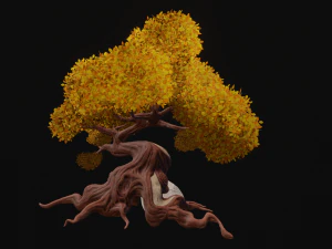 Stylized Lava Fantasy tree asset PBR low-poly game-ready 3D Model