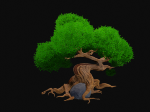 Stylized Lava Fantasy tree asset PBR low-poly game-ready 3D Model