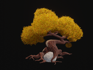 Stylized Lava Fantasy tree asset PBR low-poly game-ready 3D Model