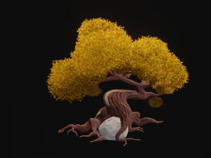 Stylized Lava Fantasy tree asset PBR low-poly game-ready 3D Model
