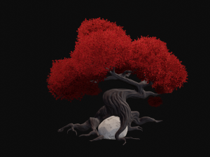 Stylized Lava Fantasy tree asset PBR low-poly game-ready 3D Model