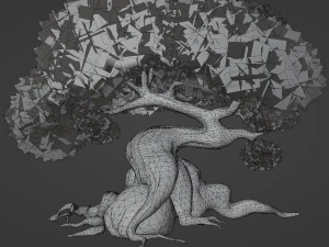Stylized Lava Fantasy tree asset PBR low-poly game-ready 3D Model