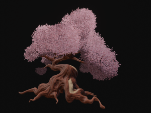 Stylized Lava Fantasy tree asset PBR low-poly game-ready 3D Model