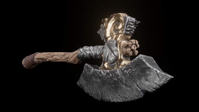 Viking battle ax game ready low poly Modèle 3D .c4d .max .obj .3ds .fbx .stl .blend 