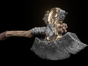 वाइकिंग बैटल एक्स गेम रेडी लो पॉली 3D मॉडल