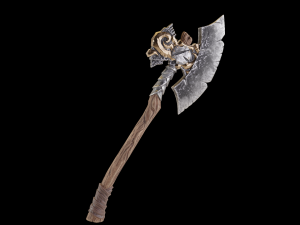 Viking battle ax game ready low poly Modèle 3D