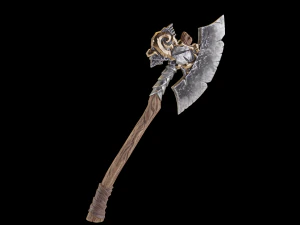 Viking battle ax game ready low poly 3D Model