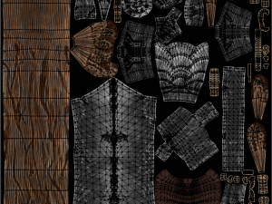 Viking battle ax game ready low poly Modèle 3D