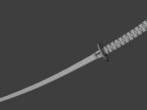 Stylized rusty katana with jeans handle PBR low-poly game ready Free low-poly 3D Model