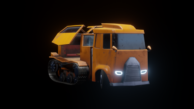 Stylized Truck PBR low-poly game-ready 3D Model .c4d .max .obj .3ds .fbx .stl .blend 