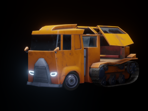 Stylized Truck PBR low-poly game-ready 3D Model